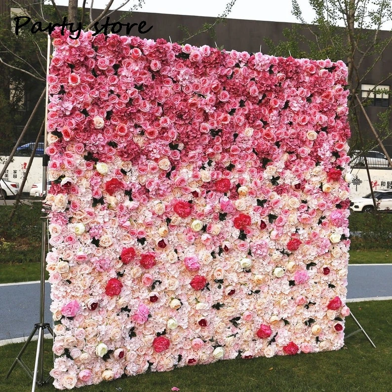

Uflower 5D Flower Wall Backdrop Hanging Rolling Up Flower Wall Wedding Arrangement Photography Party Event Decor Floral Wall
