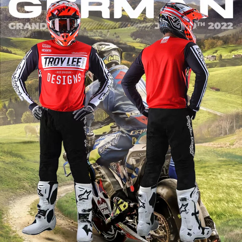 

2023 TLD Off-road Bike Suit, Summer Cycling Suit, Men's Off-road Motorcycle Breathable Racing Suit, Long-sleeved Trousers Suit