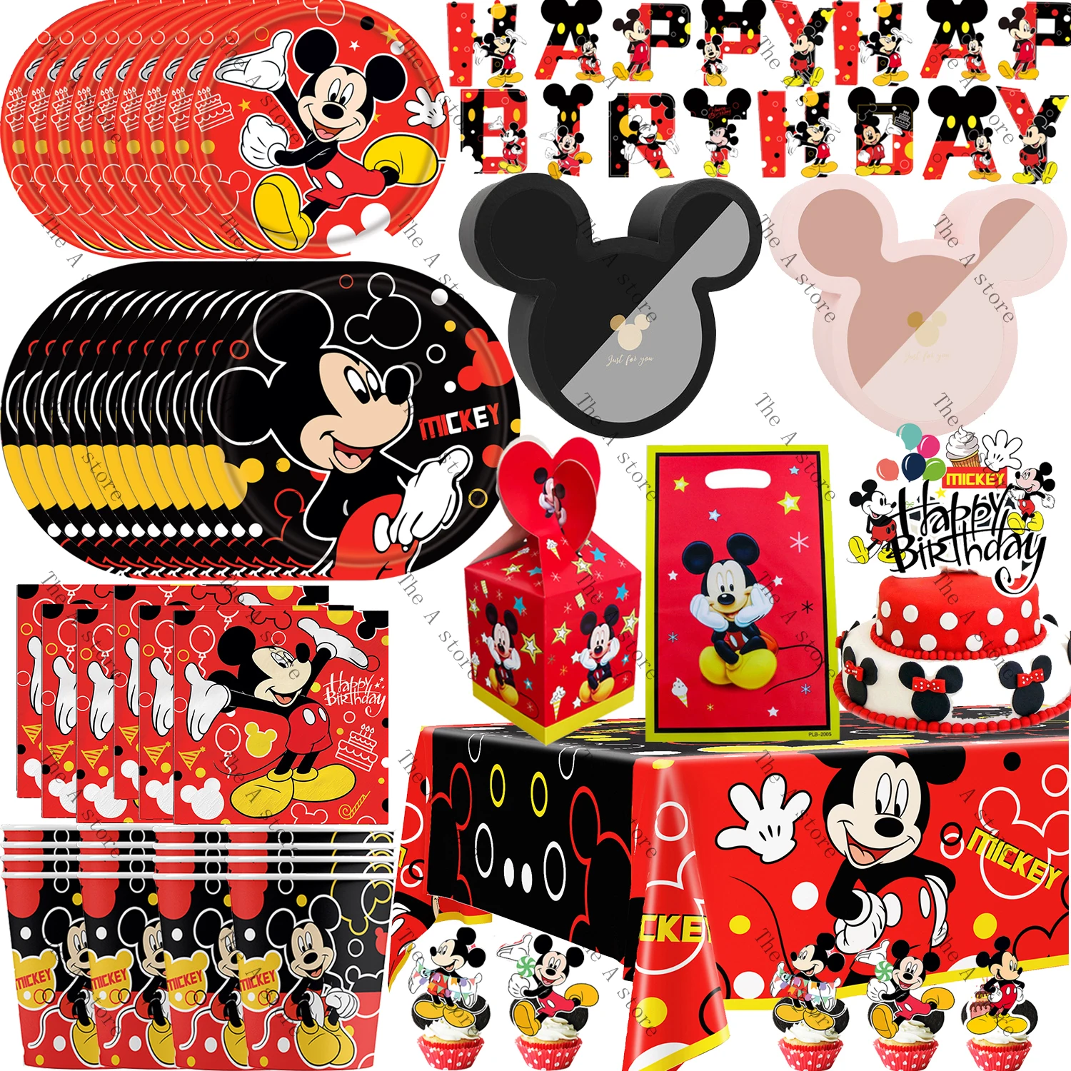 

Disney Mickey Party Decoration Mickey Theme Cartoon Tableware Paper Cup Plate Napkins Kids Party Favors Birthday Decor Supplies