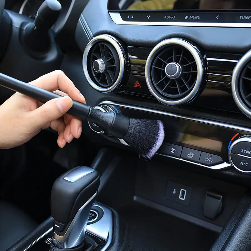 Escova de Detalhamento Automotivo Super Macia com Cerdas Sintéticas para Interior de Carro, Escova para Painel e Acessórios
