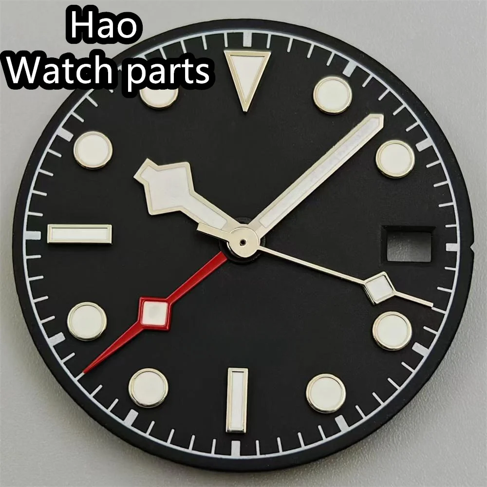 BLIGER 29 мм NH34 Циферблат часов Черно-белый циферблат с набором стрелок C3 Зеленый светящийся подходит NH34 Автоматический механизм Мужские детали часов