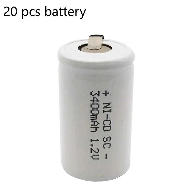 6/10/12/20PCS Hoge Kwaliteit SC 1.2V 3400mAh Oplaadbare Batterij Sub C batterijen voor Elektrische Boor Schroevendraaier