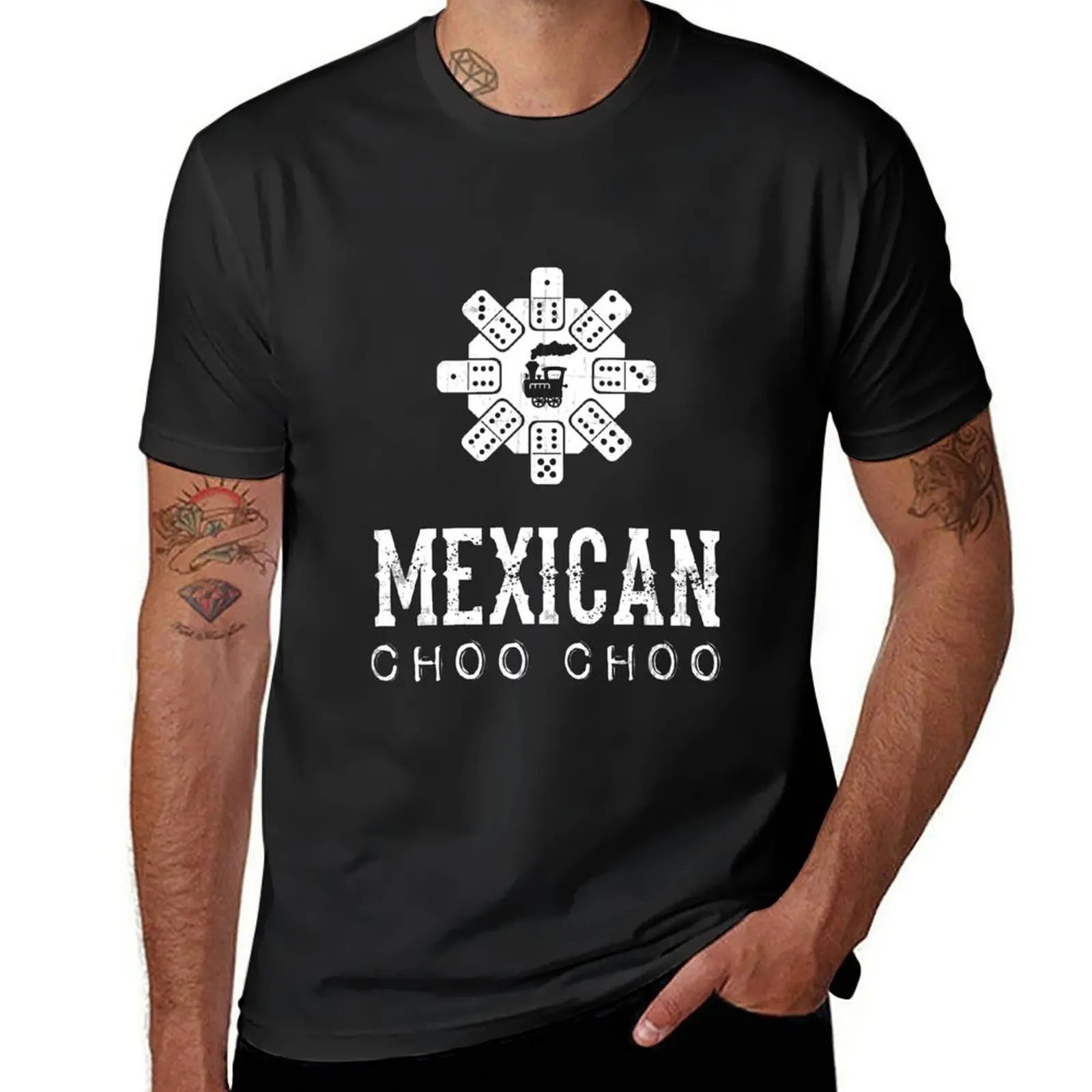 Mexican Train Choo Choo Mexican Dominoes T-Shirt Aesthetic clothing hippie clothes customizeds tees workout shirts for men