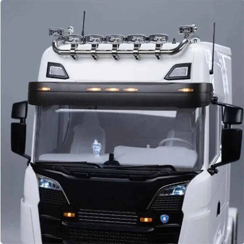 Oświetlenie LED osłony przeciwsłonecznej dekoracyjne oświetlenie dachowe 1/14 dla Tamiya RC Truck Wywrotka dla SCANIA 770S części zamienne