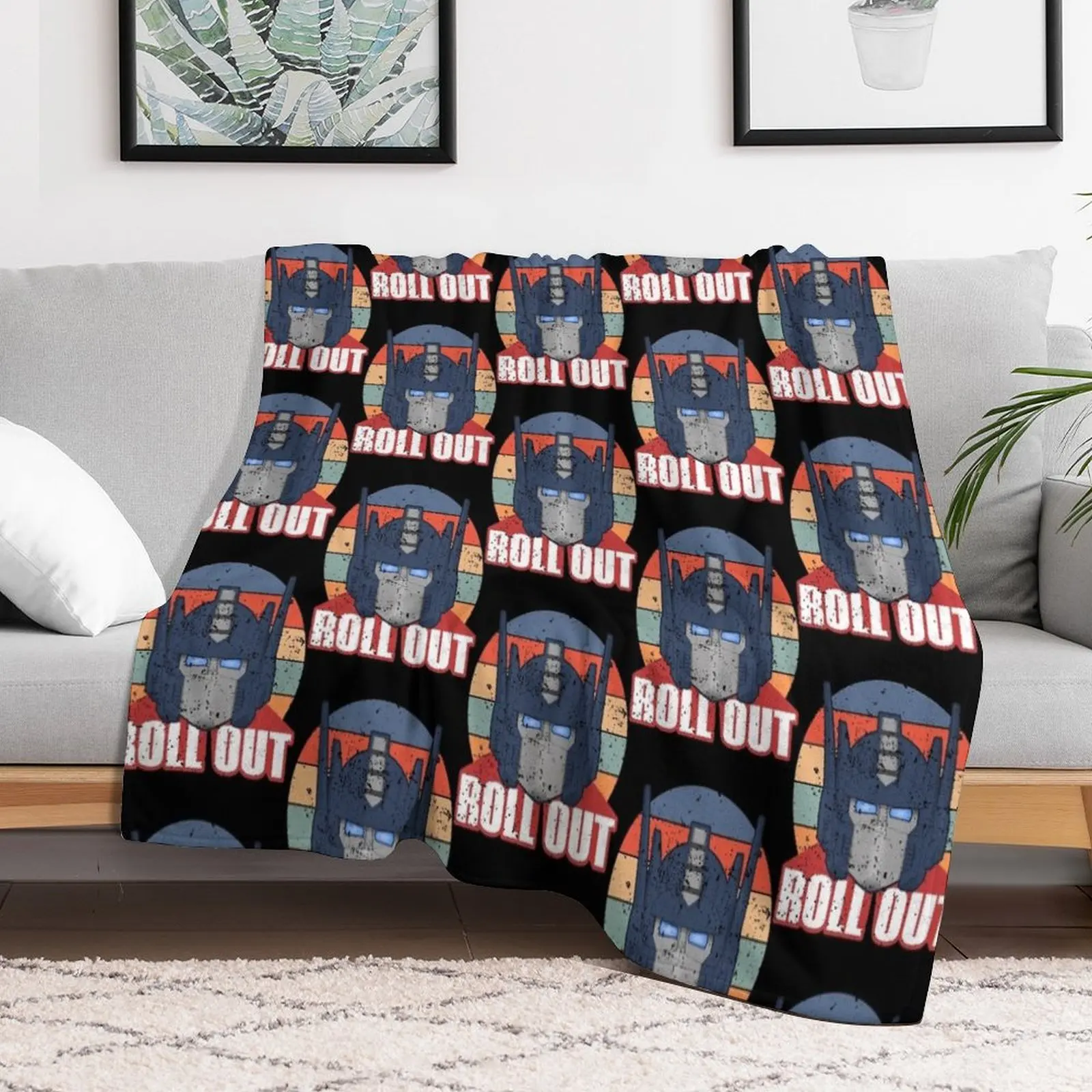 Autobot Optimus Prime Distressed Retro Roll Out Throw Blanket heavy to sleep Soft Beds valentine gift ideas Blankets