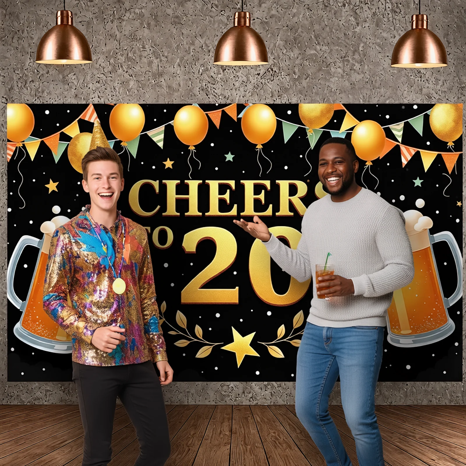 هتاف إلى 20 راية الغار إكليل معلم خلفية حفلة 20th الذكرى خلفية النثار عناصر عرض عيد ميلاد الكبار #3