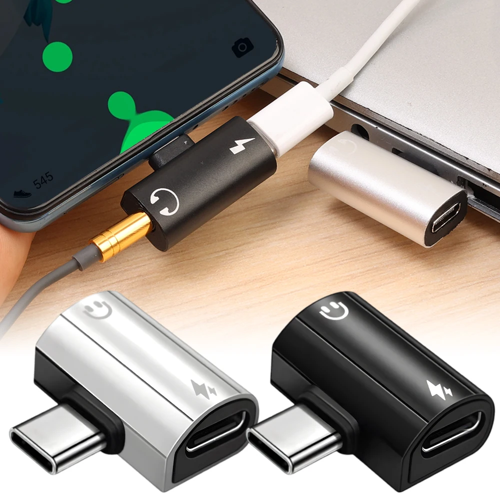 2 in 1 USB Type C To 3.5mm Jack Mobile Phone Adapters AUX Cable Headphone Converters for Xiaomi Samsung Huawei Connectors