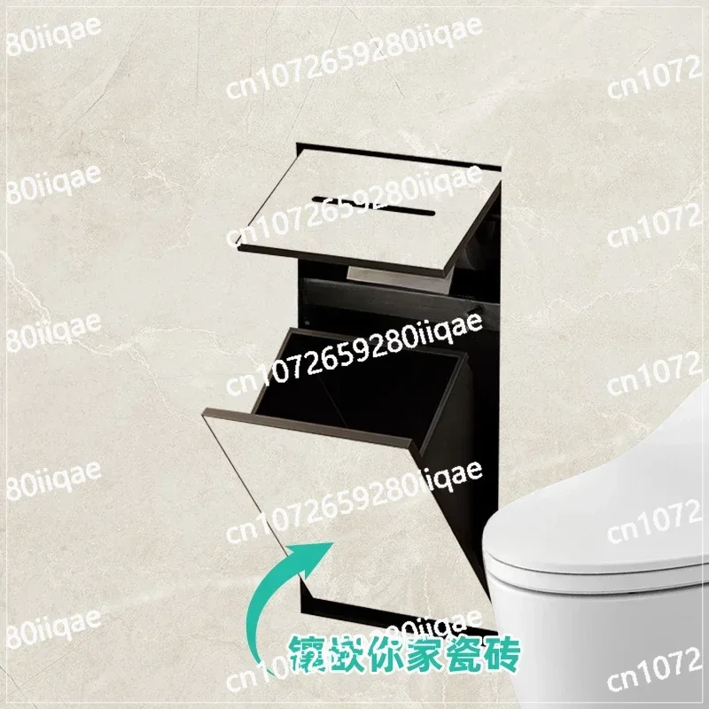 Embedded trash cans, toilet paper boxes, Concealed stainless steel wall-mounted toilets