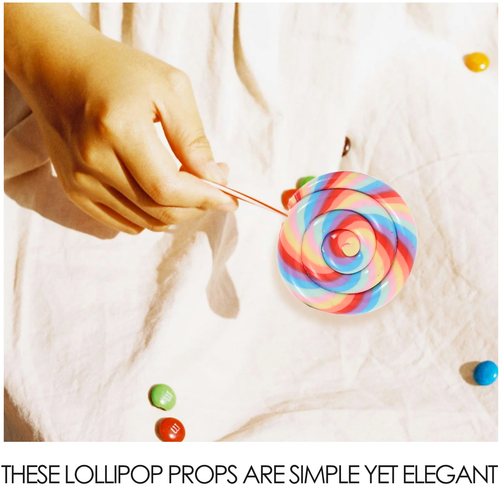 

4pcs 16 pcs Simulation Swirl Lollipop Props Realistic Candy Ornaments Miniature Fake Lollipop for Decoration Photo Pro