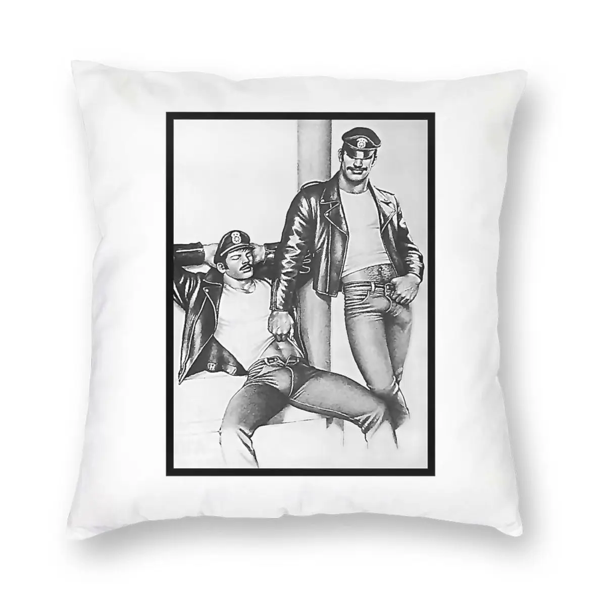 توم أوف فنلندا فريسكي الثنائي كيس وسادة مربع البوليستر الكتان المخملية الإبداعية البريدي ديكور المنزل وسادة القضية