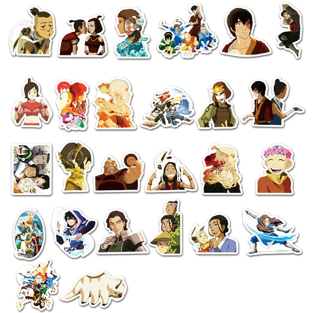 10/50 قطعة الرسوم المتحركة الصورة الرمزية آخر Airbender الكتابة على الجدران ملصقات DIYSkateboard الغيتار المحمول سكيت كوب الأمتعة