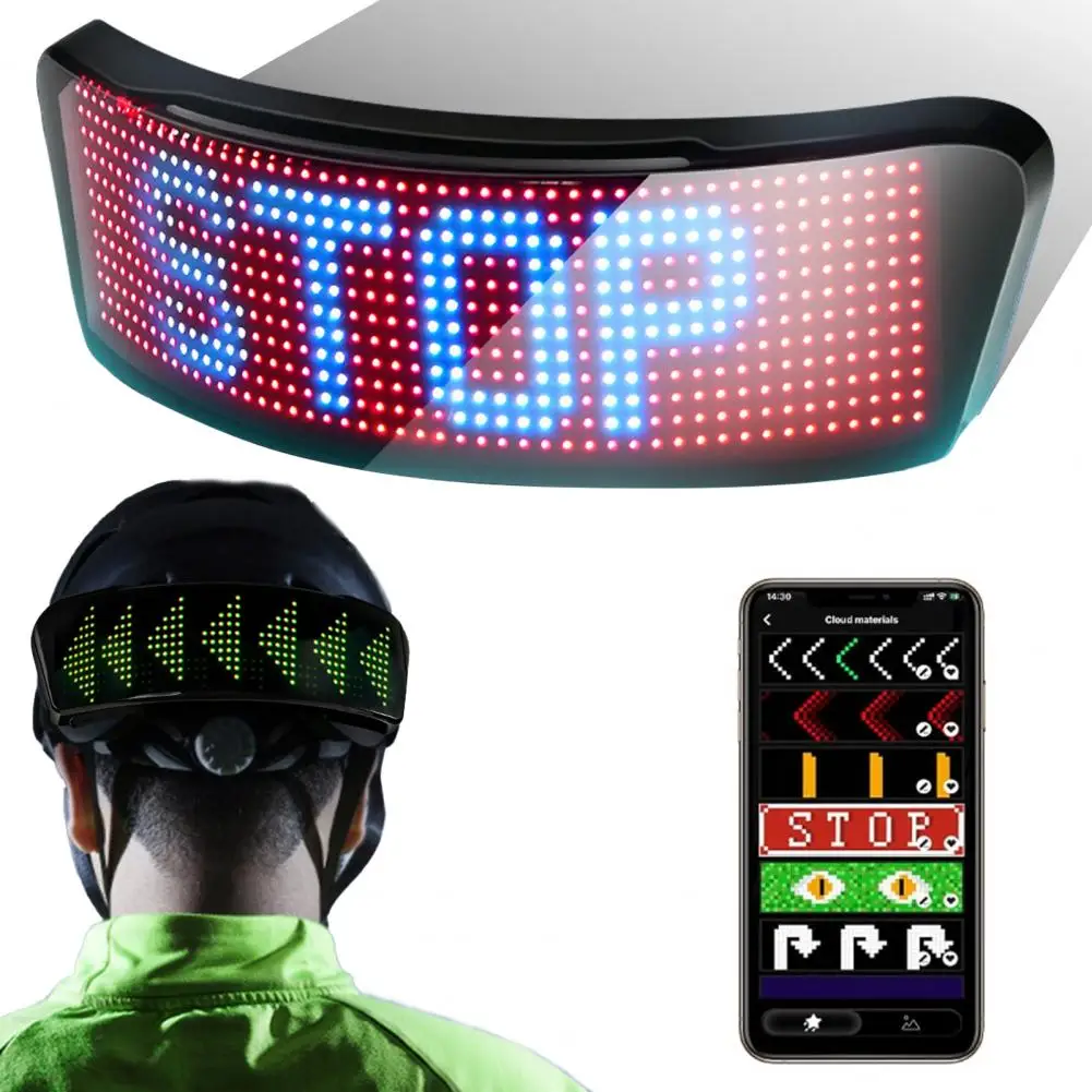 LED Helmet Screen With Turn Signals Speedometer Programmable APP Patterns Display Waterproof Night Cycling Bike Helmet Taillight