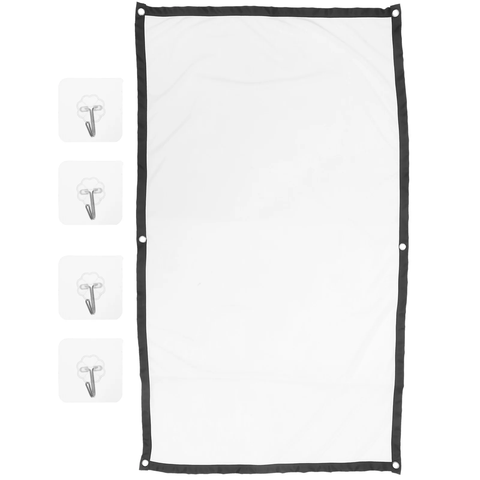 1 مجموعة شاشة عرض قابلة للطي بوليستر 120 بوصة ممتصة للضوء الحدود السوداء للتخييم في الأماكن المغلقة والمفتوحة مسرح الفيلم المحمول