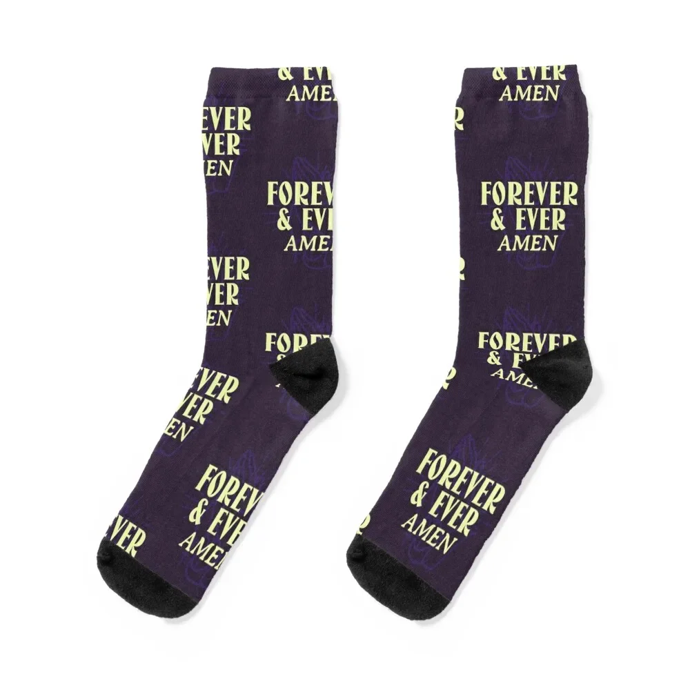 

Forever and Ever Amen Socks anti slip football valentine gift ideas Socks Women's Men's