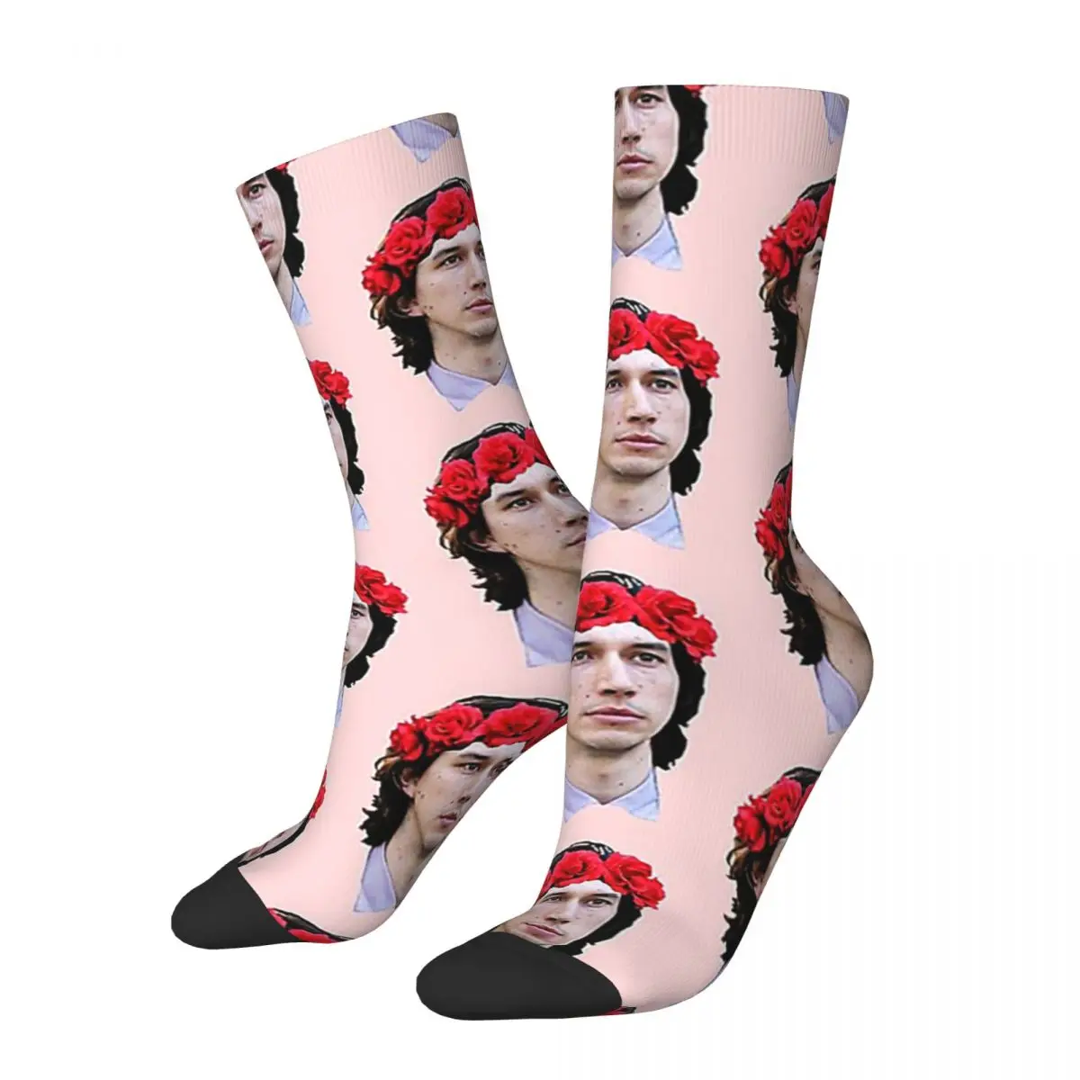 Adam Driver Flower Crown Socks Harajuku Super Soft Stockings All Season Long Socks Accessories for Unisex Gifts