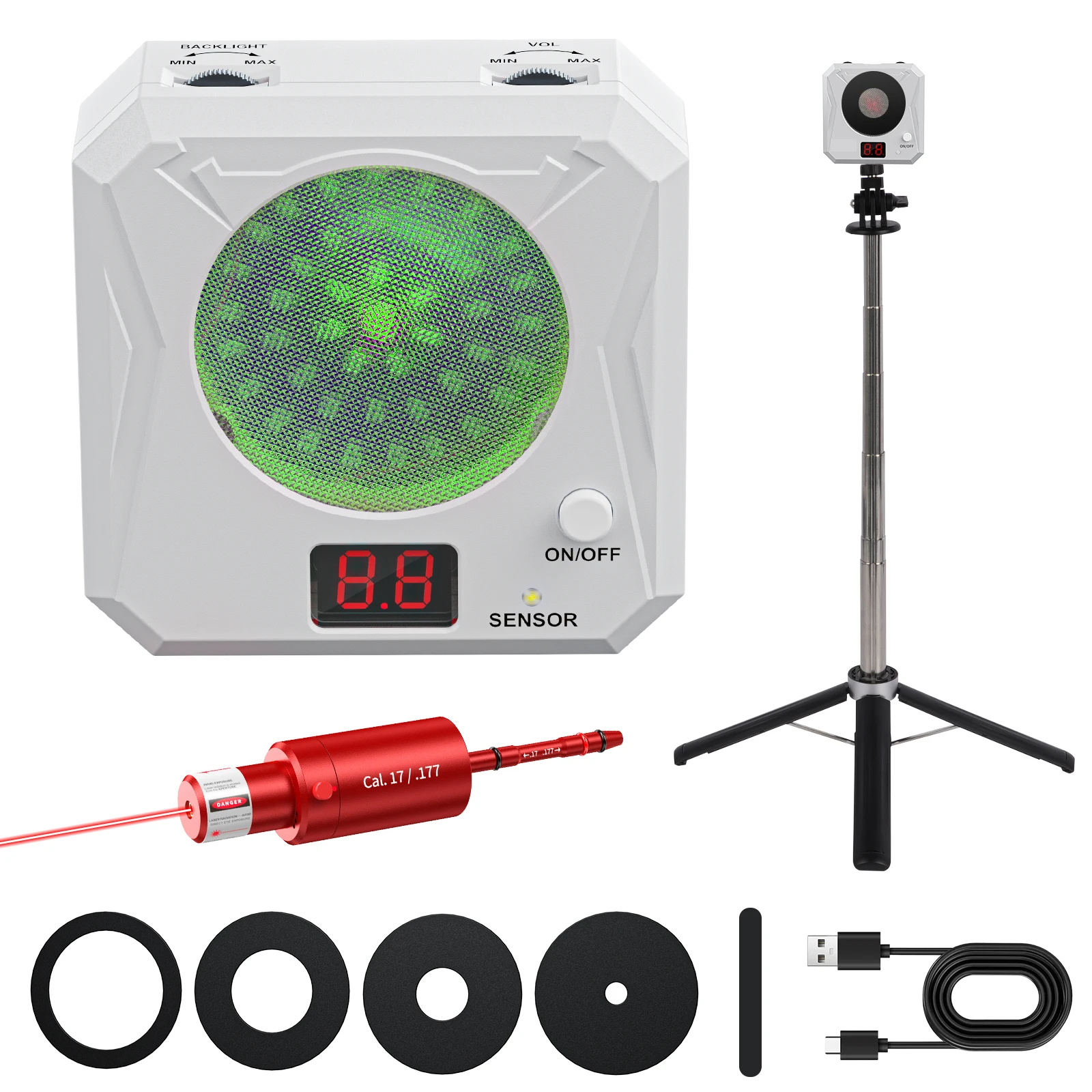 Cal.17.177/CAL.22LR.243/Cal.25/Cal.27/Cal 6.5 مم/7.62 مم مدرب ليزر ثنائي الغرض ونظام ليزر جاف مع دعامة #1