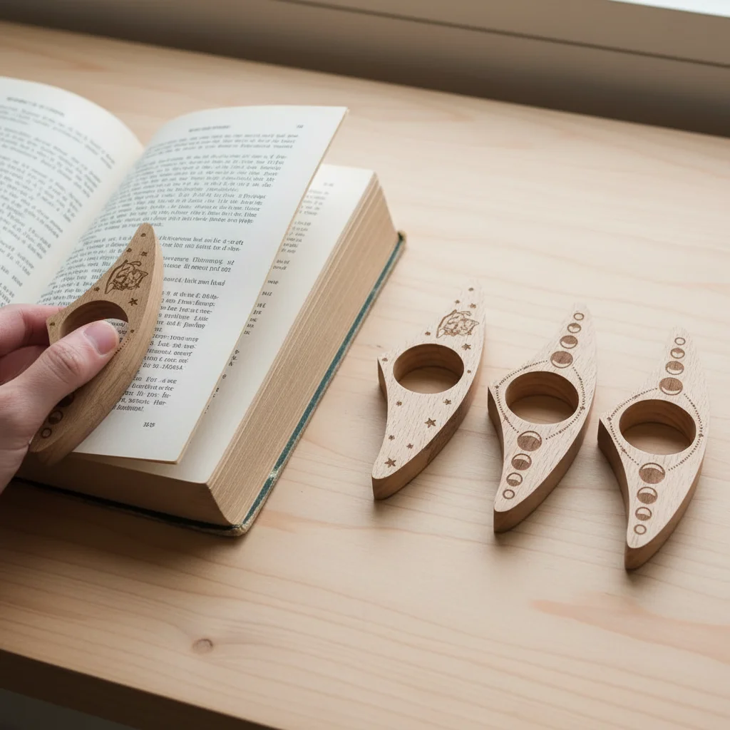 

One Hand Reading Thumb Bookmark Page Turning Fixed Fast Reading Aids Tools Wooden Book Page Holder Bookmarks