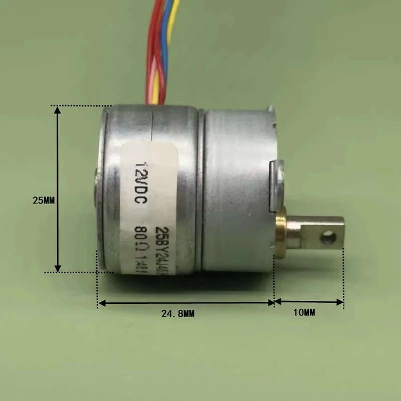 25BYJ24 Mini 25mm Gear Stepper Motor DC 12V 2-Phase 6-Wire Gear Reduction Stepping Motor Full Metal Gearbox DIY Monitor Robot