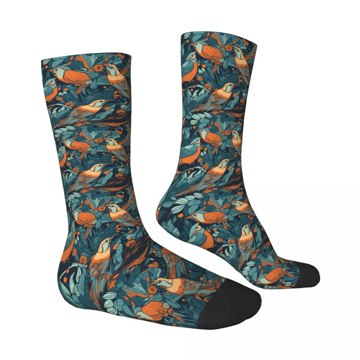 Birds Tropical Leaves Socks Male Mens Women Summer Stockings Printed