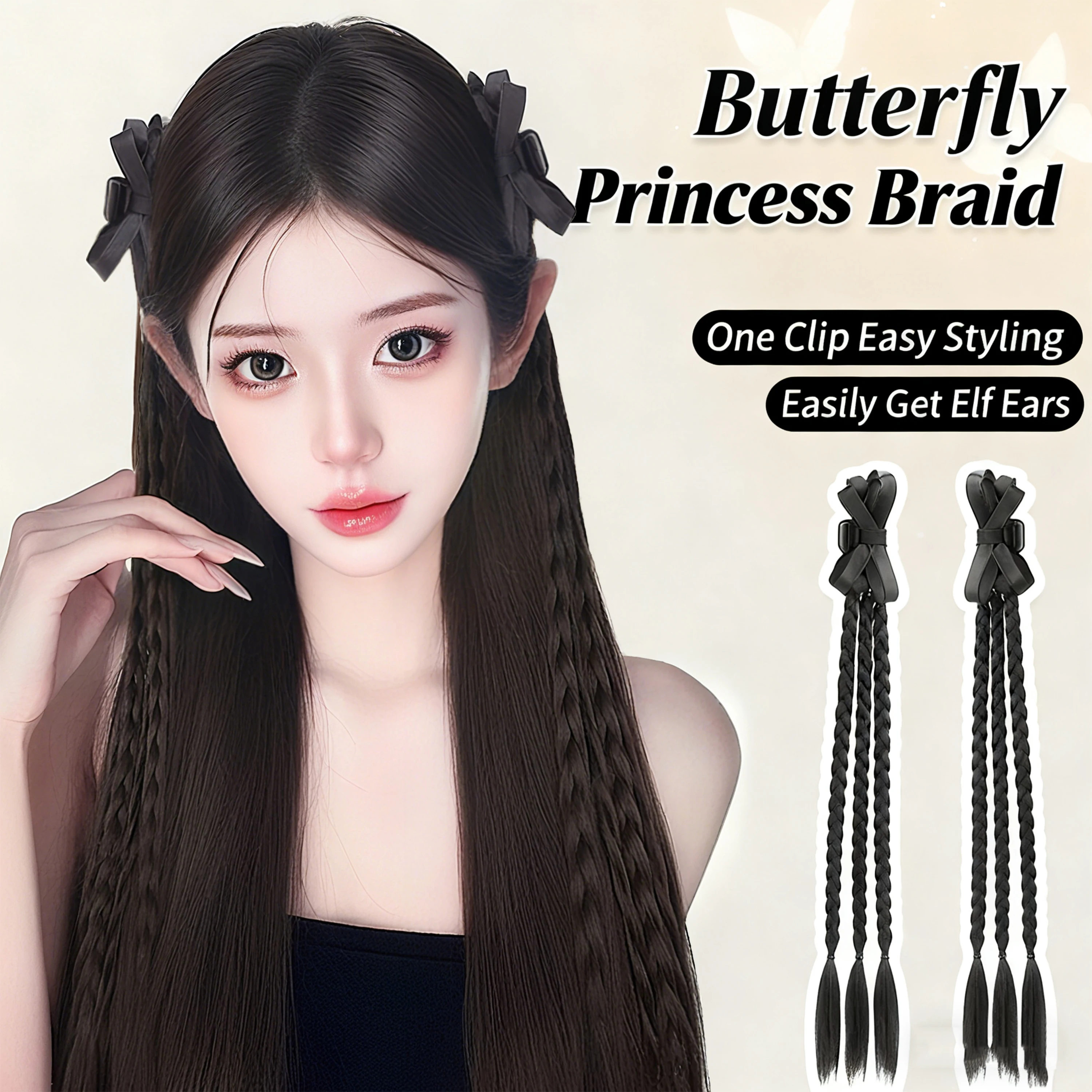 Wigundle Wig Braids For Women Hair Claw Hairpin Girls Ponytail Ballet Style Ribbon Hair Accessories Wig Braids Hair Headwear