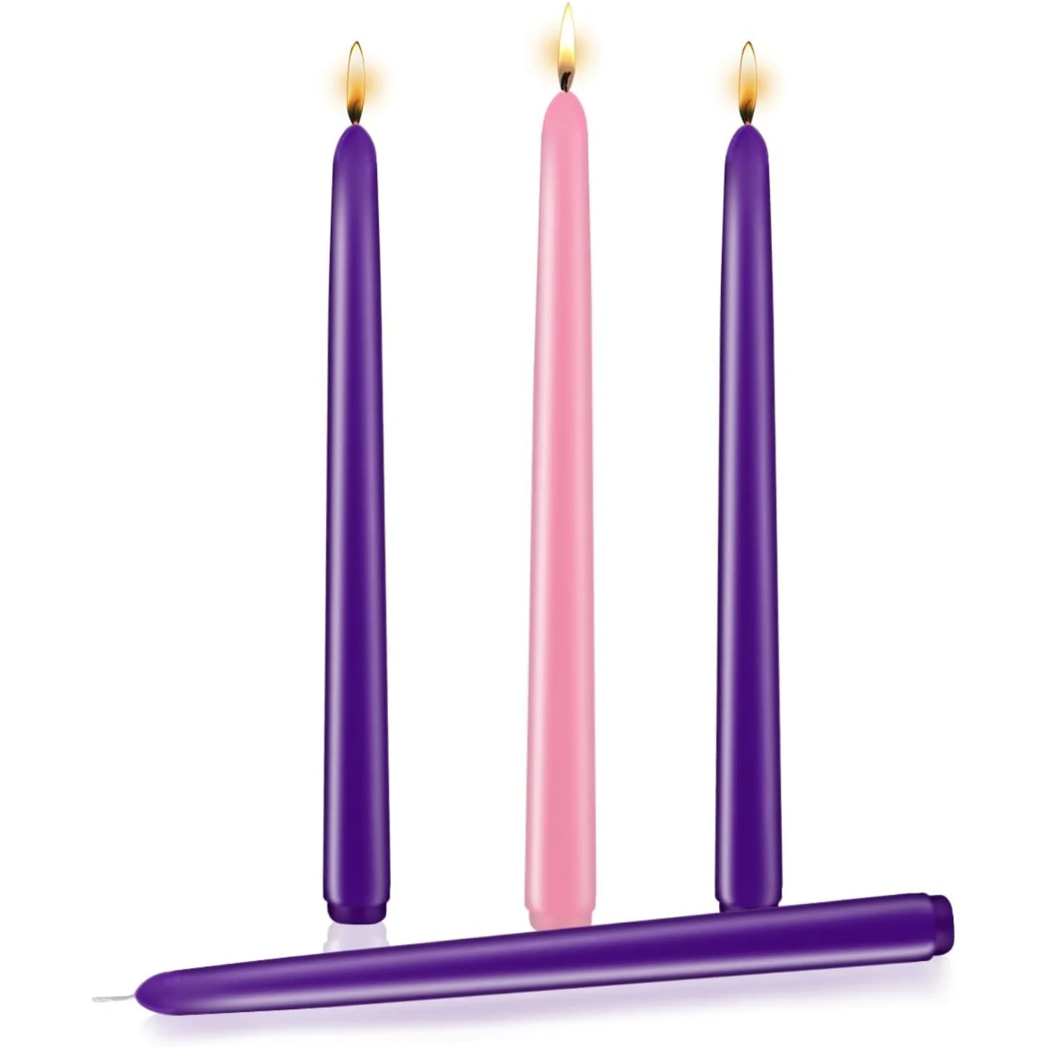 10 Inch Taper Candles, Odourless, Non-Drip Taper Candles for Festivals, Churches, Devotionals, Celebrations, Weddings, and Homes