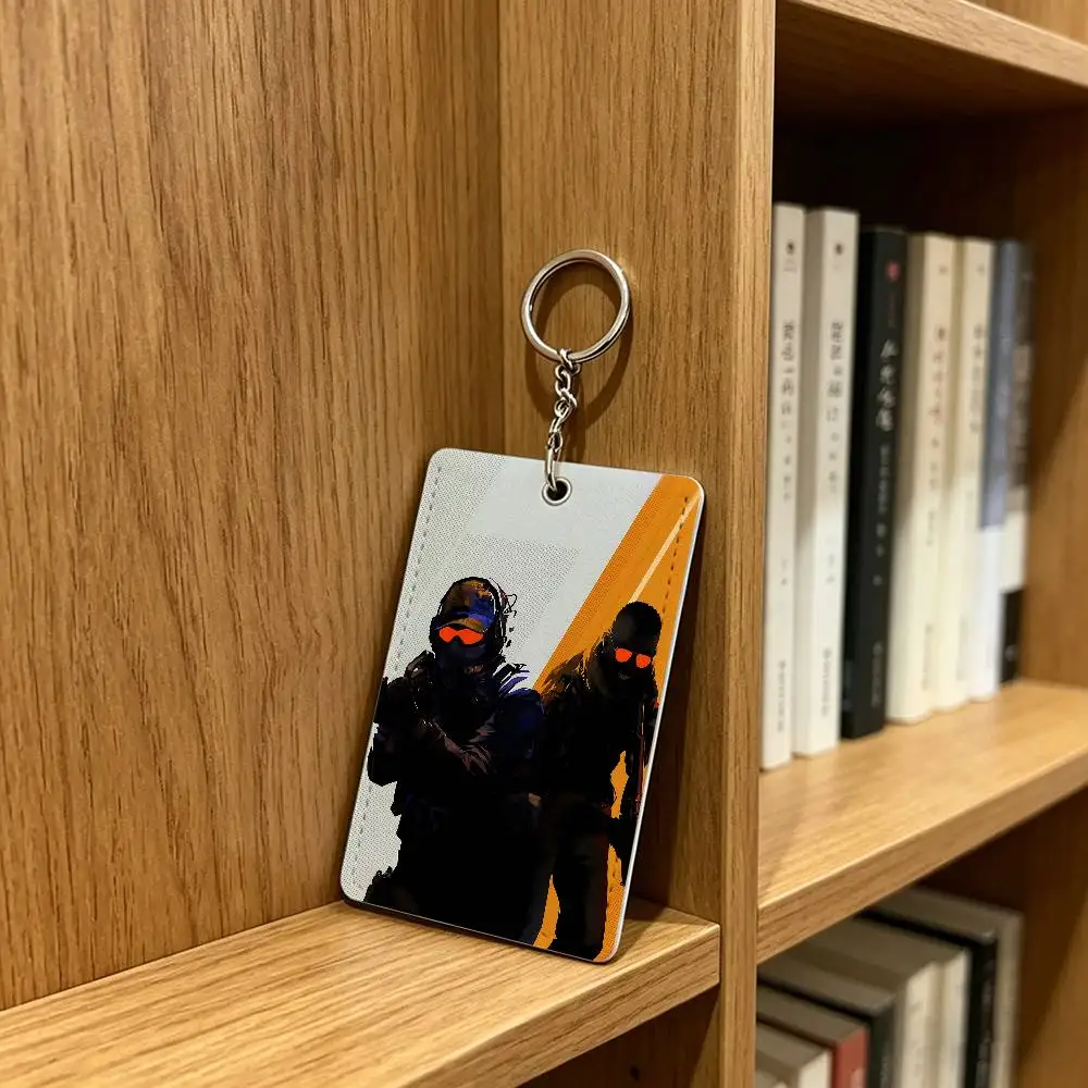 Cool Counter-Strike CS 2 Card Holder Keychain Badge Holder Card Pass Hang Rope Lariat Lanyard for Key Rings Accessories Gift