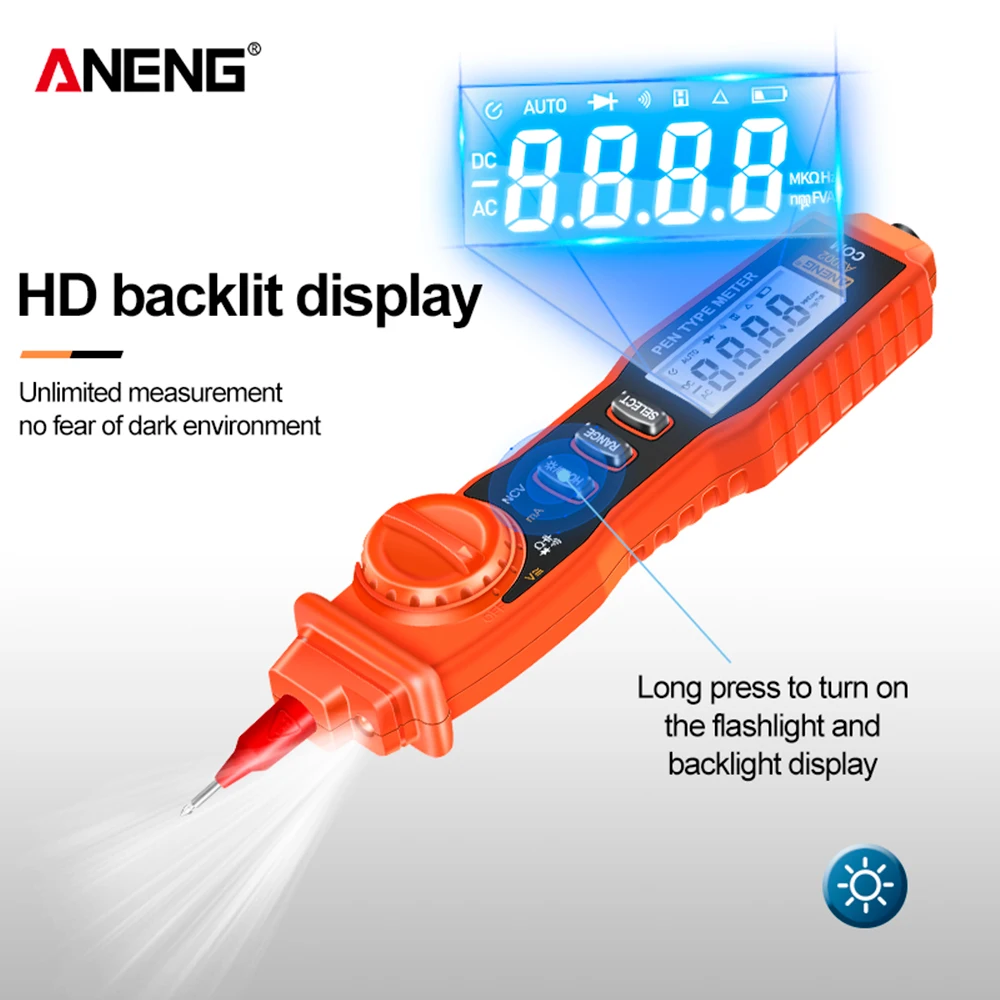 ANENG A3002 Digital Smart Multimeter Pen Voltage Current Zero Live Detection NCV Voltage Induction Professional Electrician Test