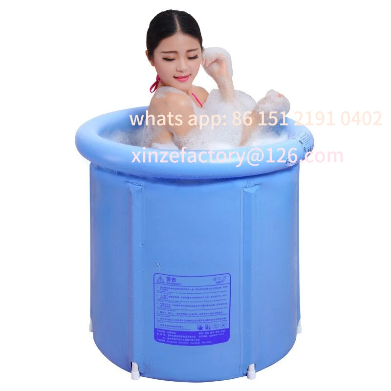 

Customizable bath bucket adult thickened thermal insulation basin folding inflatable bath bucket