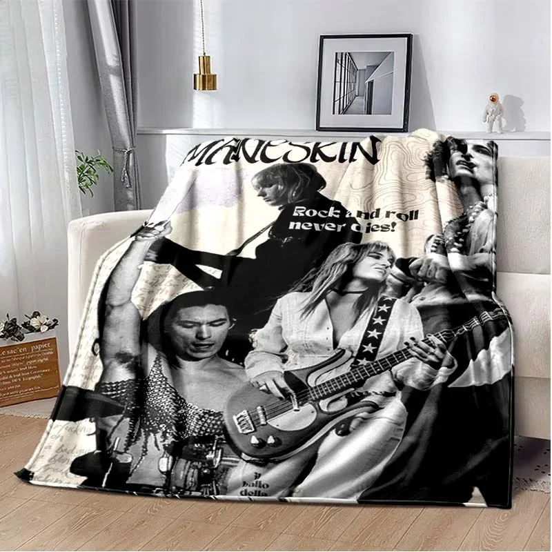 Maneskin Logo Blanket, Lightweight Warm Insulation Sofa Bed Office Car Knee Pads Blankets,Decke,couverture,stragulum