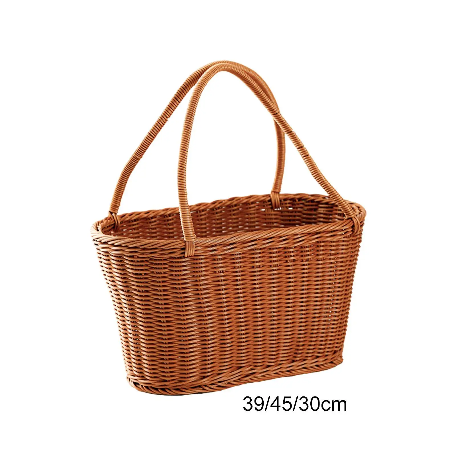 Hand Woven Basket Waterproof Portable Multifunctional Shopping Basket Organizer for Daily Necessities Fruit Bread Snack Cabinet