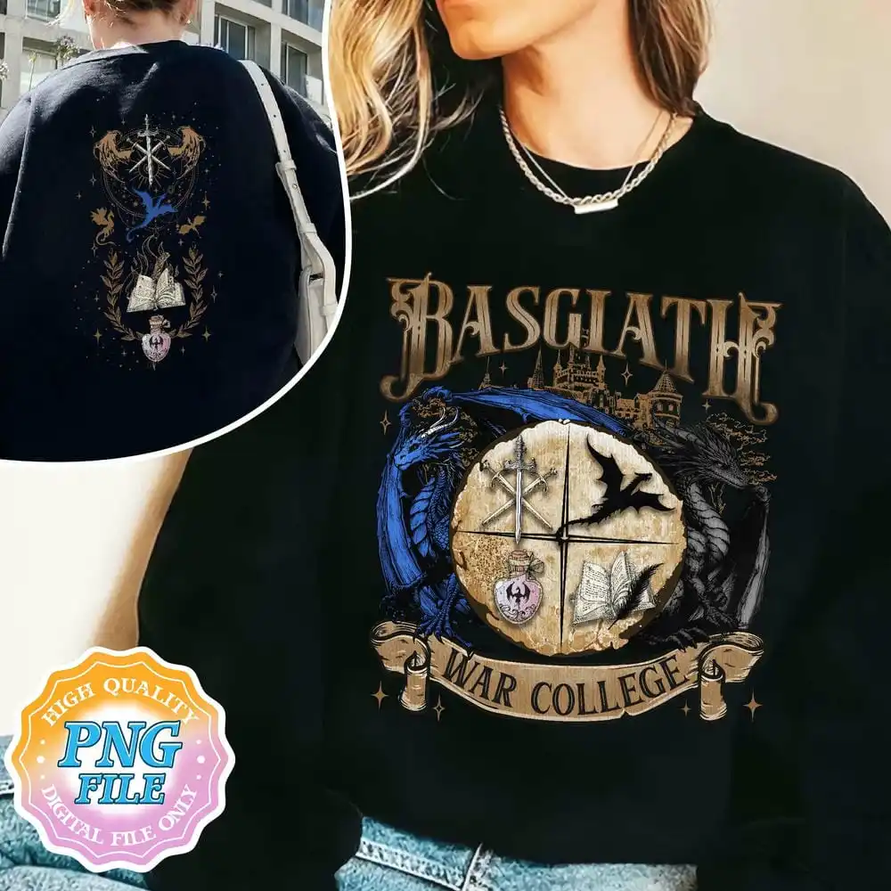 Basgiath War College Unisex Comfort Bookish Sweatshirt Fourth Wing Fan Dragon Rider Long Sleeve Sweatshirt Y2K Top Streetwear