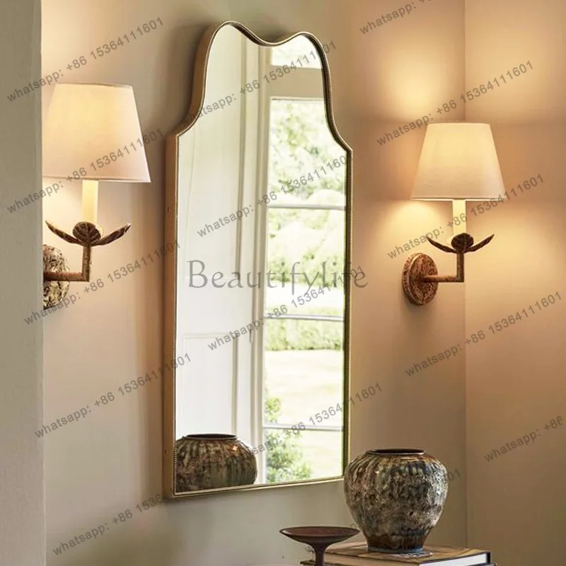 American retro decorative mirror French modern simple polka dot wall hanging makeup mirror