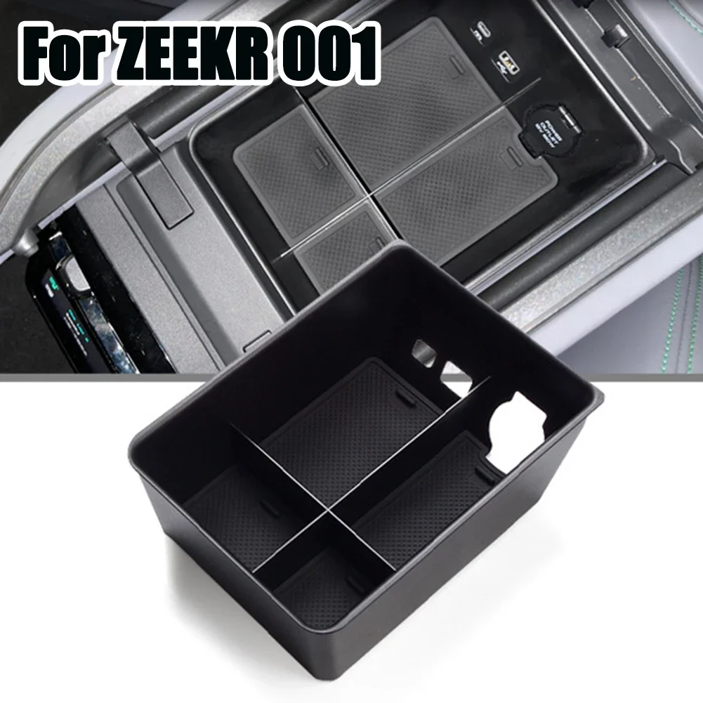 Car Armrest Storage Box For ZEEKR 001 Center Tray Black Automobiles Interior Stowing Accessories Car Parts