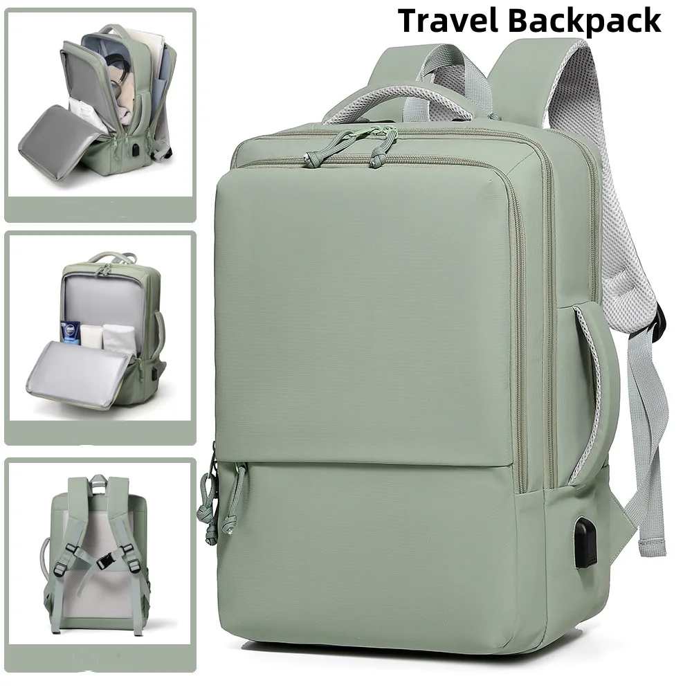 Modische Multifunktionstaschen, robuster 17-Zoll-Laptop-Rucksack, Reisetasche, College-Büchertasche, USB-Ladeanschluss, wasserabweisend