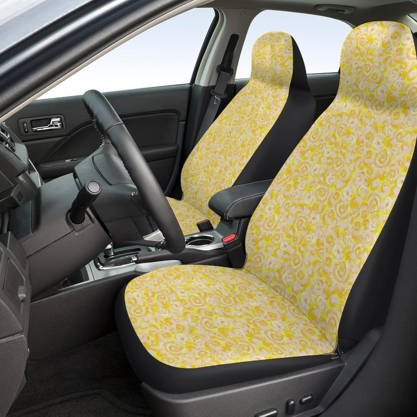 

2pcs Of Breathable And Non-Slip Car Front Covers, Featuring A Casual Floral Design, Perfect As A Festive Gift.