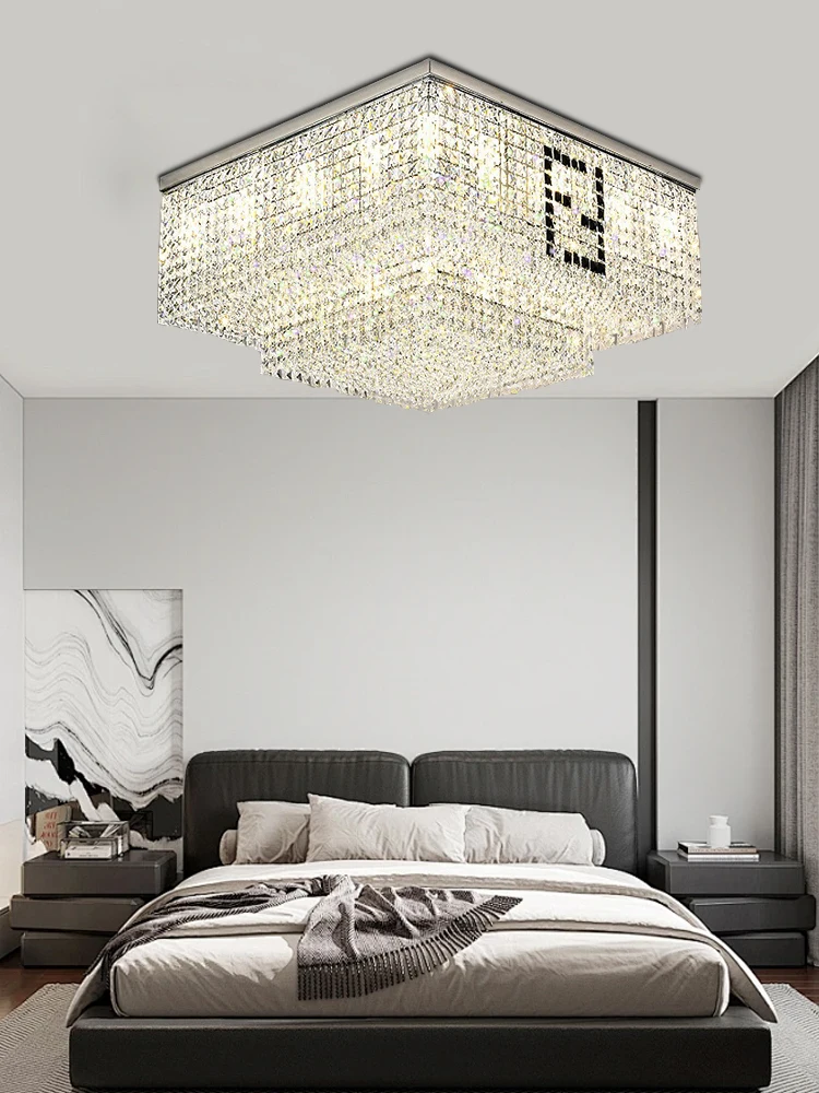 

Modern Luxury Crystal Led Ceiling Light Living Room Decoration Gold Lighting Round Home Appliance Cristal Lampara De Techo 2024