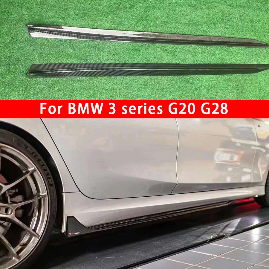 For BMW 3 Series G20 G28 2020+ Carbon Fiber Side Skirts Side bumper Splitters Side skirt Cupwings Apron Side panel  body kit