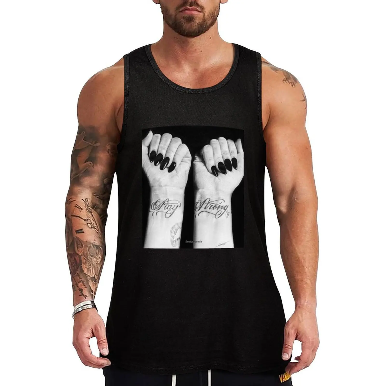 Demi Lovato Wrist Tattoo Drawing Tank Top sexy clothes men Men's gym t-shirt anime clothes gym wear men