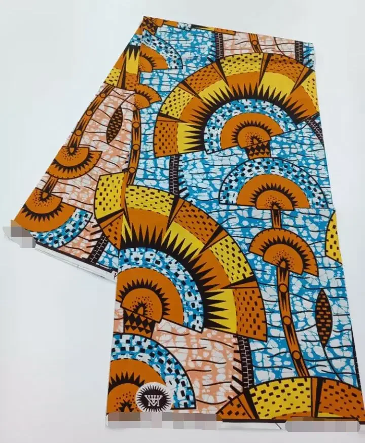 2019 Green Ankara African Wax Prints 100% cottonr Fabric Binta Real Wax High Quality 6 yard African Fabric for Party Dress