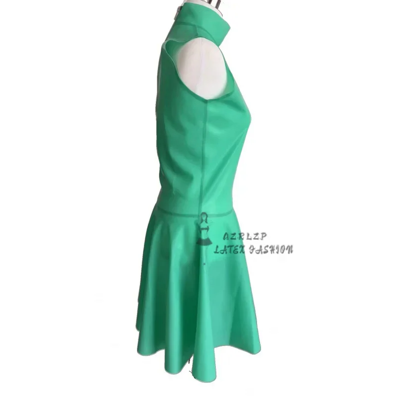 Handmade Sleeveless Latex Gummi Dresses back zippers Club Wear