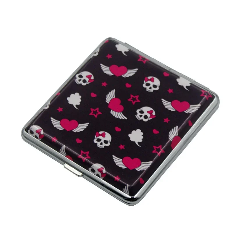 Skull Leather Cigarette Case Box Portable Cigarette Cigar Tobacco Box Case Holder Container Pocket Storage Cigarette Box Case