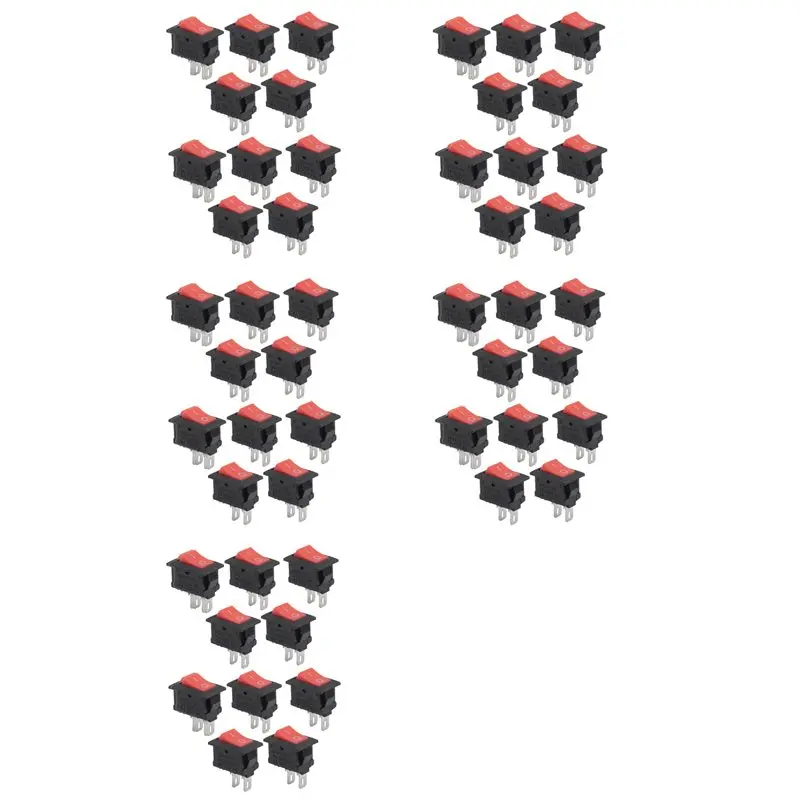 

【ADORN】50 шт. вкл.-выкл. KCD11 2Pin 2P черный, красный кулисный переключатель для лодки 3A 250 В 6A 125 В переменного тока кнопка KCD1-11 10X15 10X15 KCD117