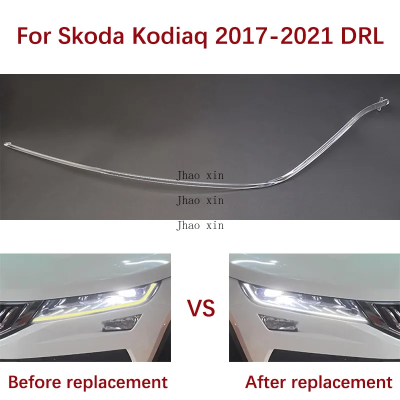 

Ballast LED Light Source Module For Skoda Kodiaq Car Headlights DRL Light Guide Strip 2017-2021 Angel Eye White Light Guide Tube