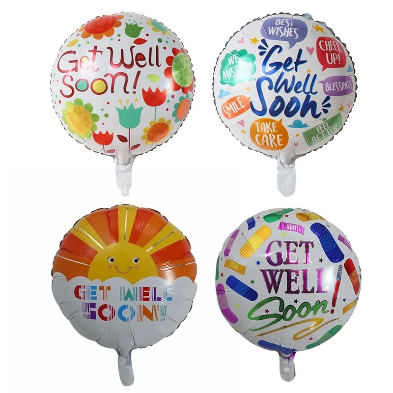 5pcs 18inch Round Get Well Soon Foil Balloons Baby Shower Helium Ballon Kid's Toys Birthday Party Supplies Decoration Air Golobs