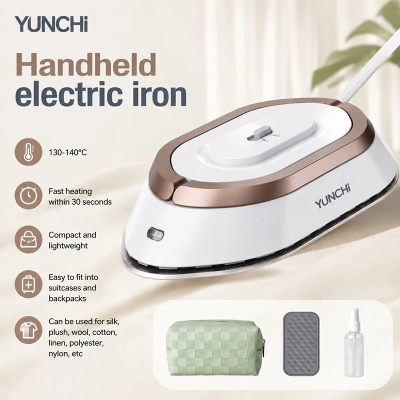 Yunchi Mini Electric Iron 30S Fast Heating Ceramic Heating Element Does Not Damage The Fabric Compact Can Be Stored In Luggage