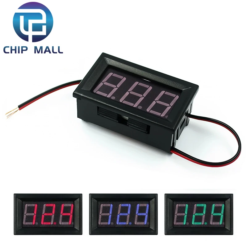 Two-Wire DC Voltmeter Head 0.56 inch LED Digital Voltmeter DC4.5V-30.0V Reverse Connection Protection