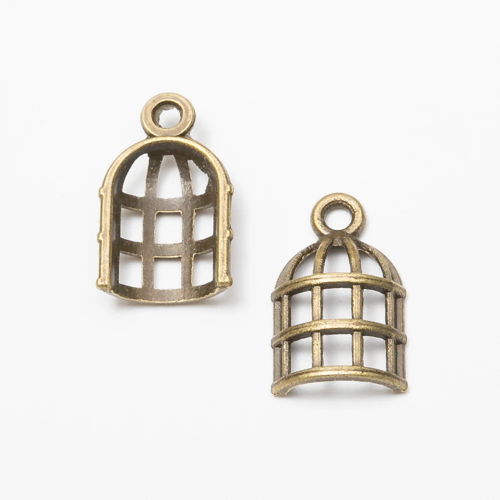 90pieces (cage) vintage zinc alloy charm metal pendant DIY jewelry discovery making accessories 220