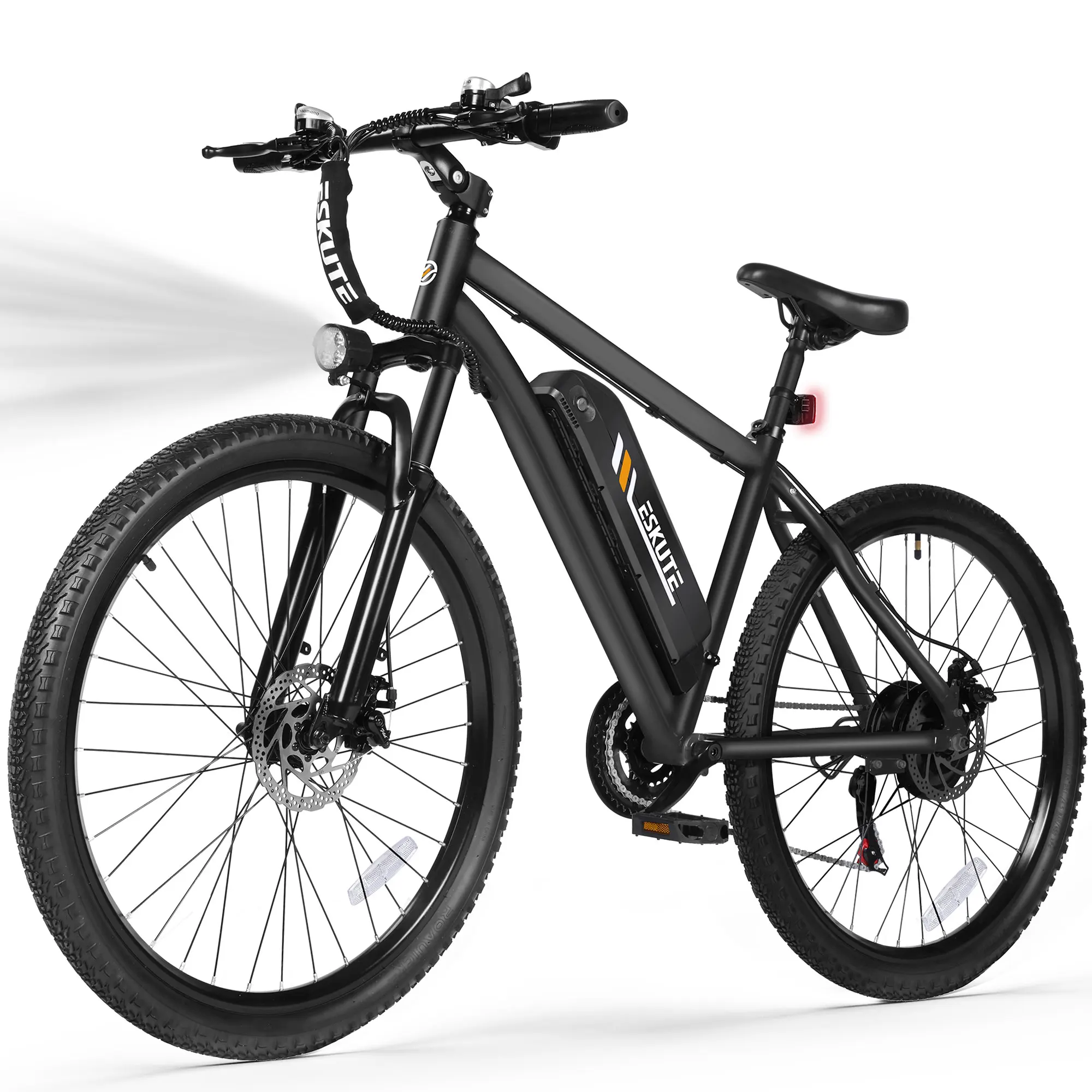 ESKUTE Electric Bicycle for Adults – 21-Speed Gear 27.5' Mountain Electric Bike, 20MPH+, 48V 10.4Ah Battery E-Bike