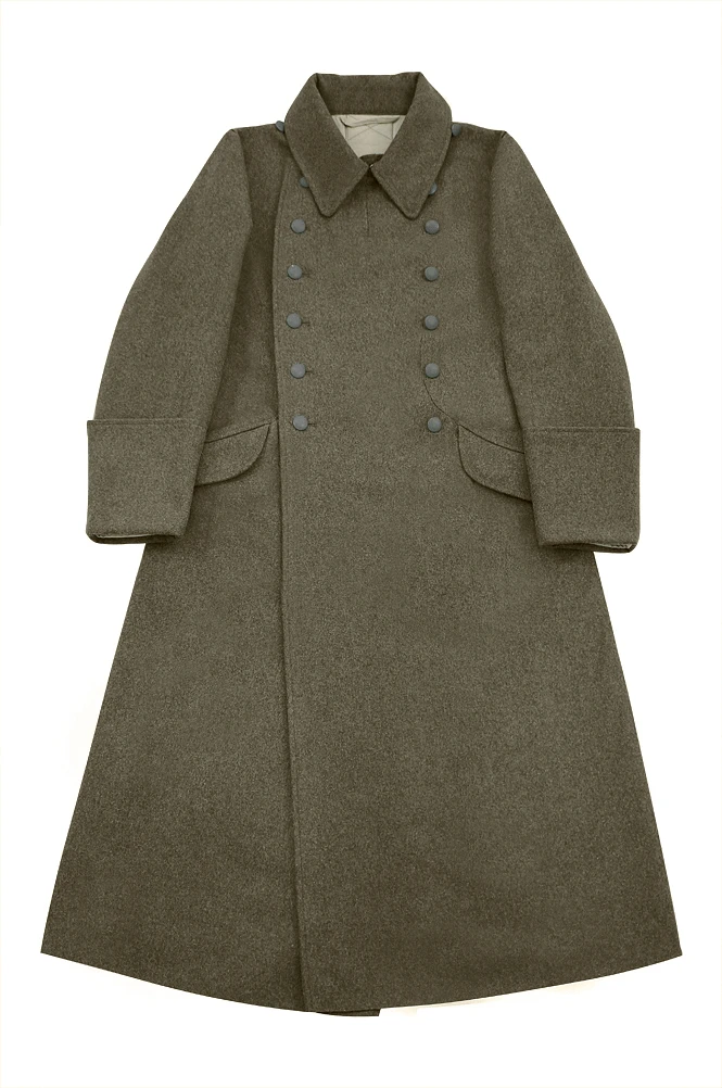 GUGA-009สงครามโลกครั้งที่สองเยอรมัน M40 Heer DAK EM สีน้ำตาลขนสัตว์ Greatcoat