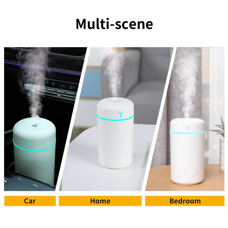 1 قطعة المحمولة 390 مللي الهواء المرطب الروائح المرطب للمنزل سيارة USB البخاخ مع LED اللون ليلة مصباح تنقية